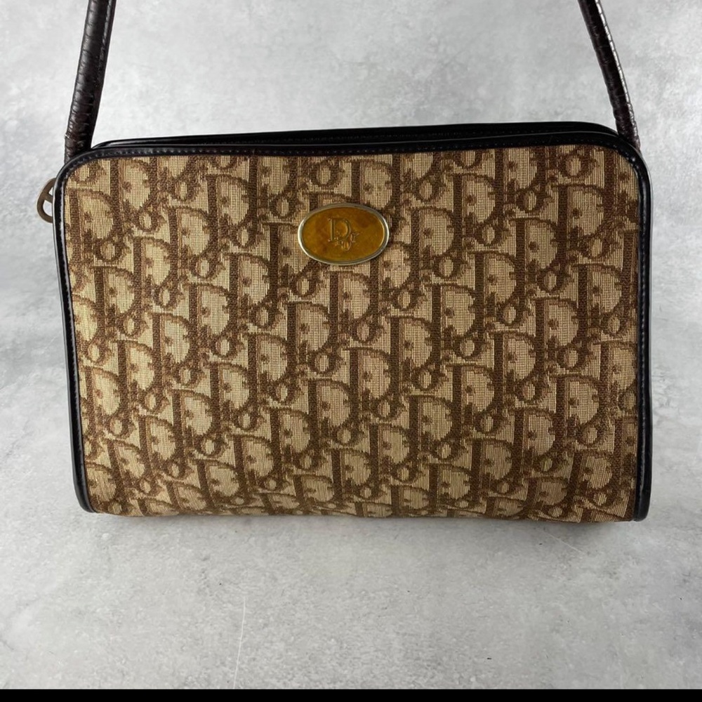 Dior Shoulder Bag, Trotter Pattern, Brown, Crossbody 20x27cm AB Condition - Picture 3 of 11